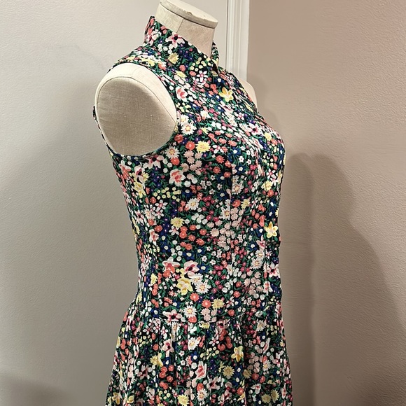 TOMMY Hilfiger Floral Sleeveless Front Button Shirt Midi A-line dress size 2 - Picture 9 of 17